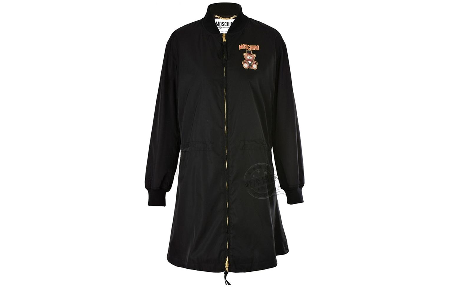 (Women) MOSCHINO SS23  Black Long Trench Coat with Teddy Bear Embroidery. EA0609-0515-1555 圖 2