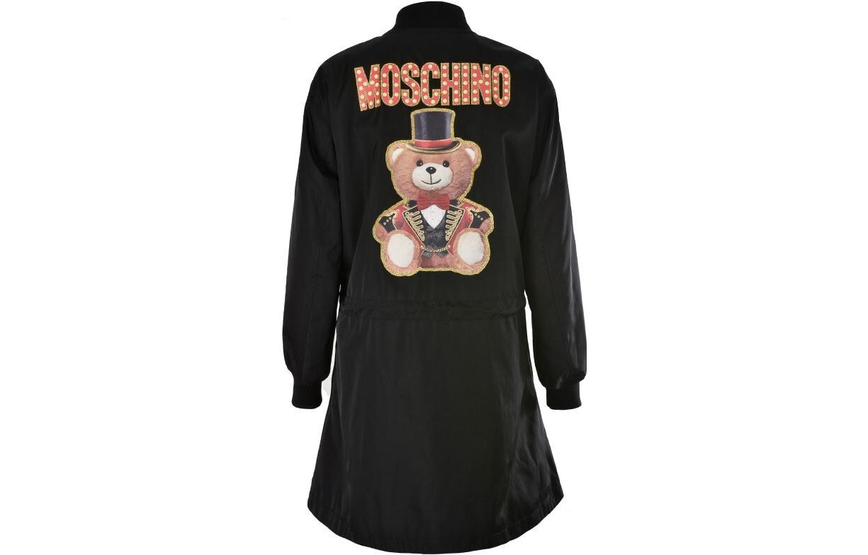 (Women) MOSCHINO SS23  Black Long Trench Coat with Teddy Bear Embroidery. EA0609-0515-1555 圖 3