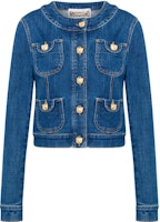 (Women) MOSCHINO SS23 Blue Long-Sleeve Pocketed Button-Up Jacket A0526-0522-0295 (Women) MOSCHINO SS23 Blue Long-Sleeve Pocketed Button-Up Jacket A0526-0522-0295