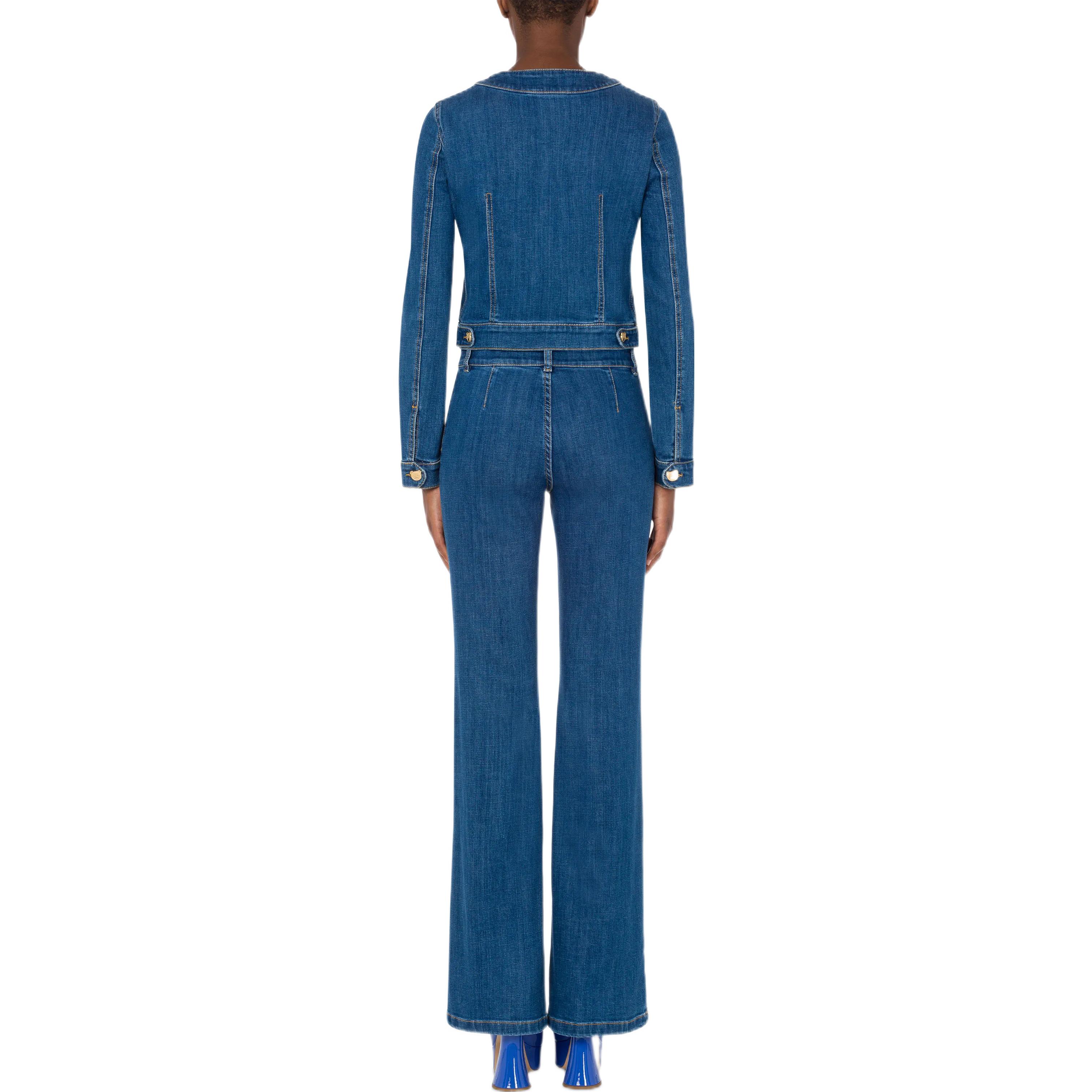 Shop (W) 모스키노 SS23 블루 포켓 버튼업 롱슬리브 자켓 A0526-0522-0295