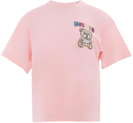 (W) MOSCHINO 2023春夏粉色T恤附標誌印花及泰迪熊設計。 EA0710-0540-1242 Buy (W) MOSCHINO 2023春夏粉色T恤附標誌印花及泰迪熊設計。 EA0710-0540-1242