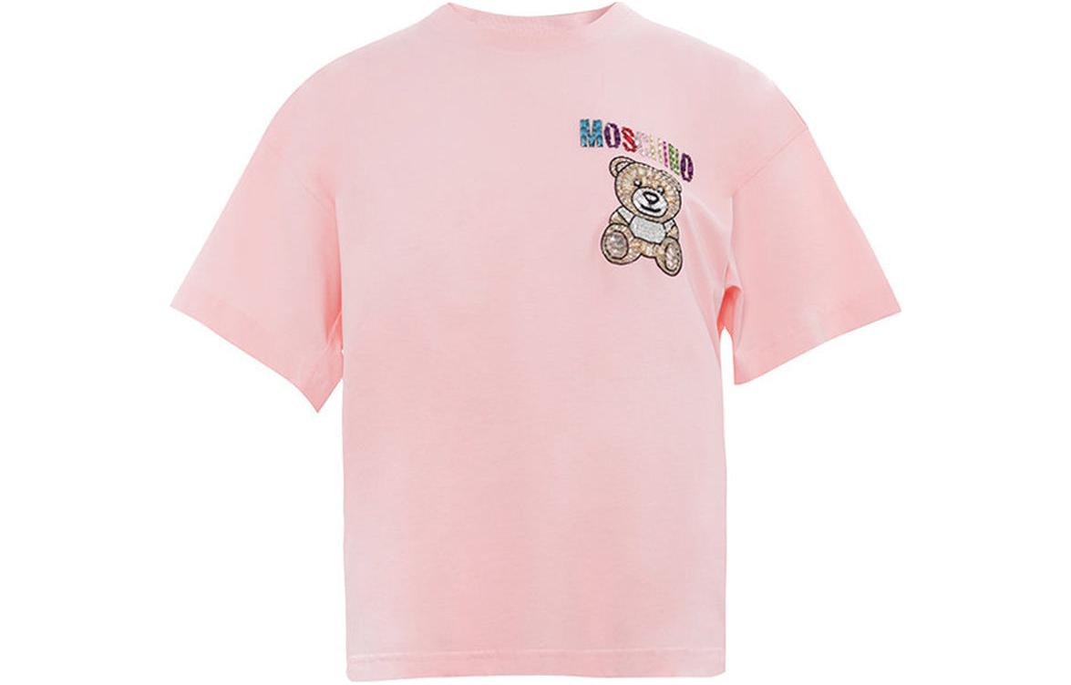 Order (W) MOSCHINO 2023春夏粉色T恤附標誌印花及泰迪熊設計。 EA0710-0540-1242