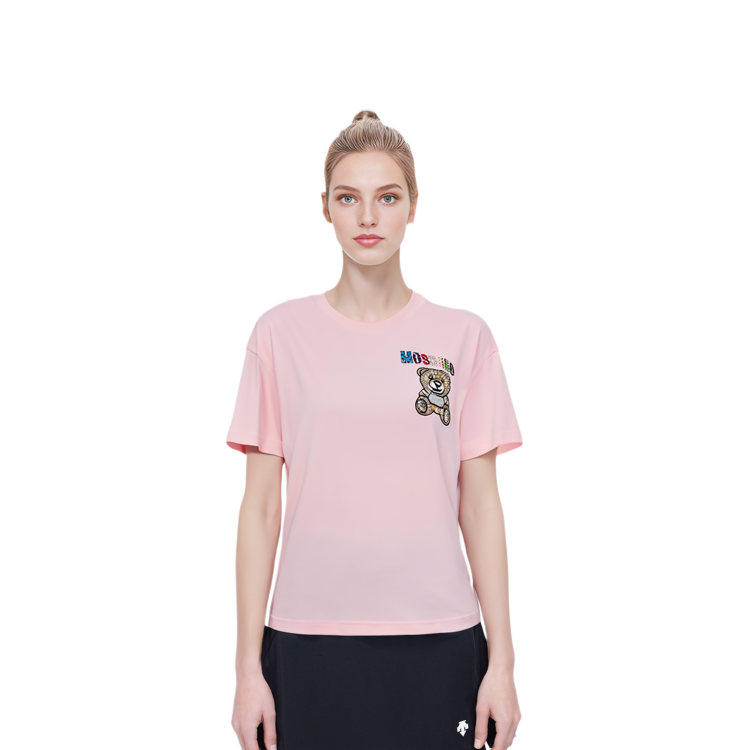 Purchase (W) MOSCHINO 2023春夏粉色T恤附標誌印花及泰迪熊設計。 EA0710-0540-1242