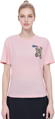 (W) MOSCHINO 2023春夏粉色T恤附標誌印花及泰迪熊設計。 EA0710-0540-1242 Purchase (W) MOSCHINO 2023春夏粉色T恤附標誌印花及泰迪熊設計。 EA0710-0540-1242