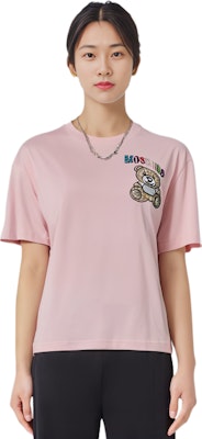 (W) MOSCHINO 2023春夏粉色T恤附標誌印花及泰迪熊設計。 EA0710-0540-1242 Details for (W) MOSCHINO 2023春夏粉色T恤附標誌印花及泰迪熊設計。 EA0710-0540-1242