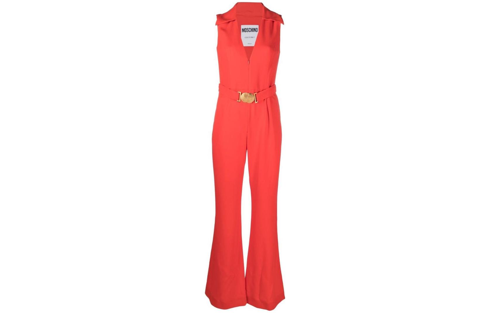 Order (W) MOSCHINO SS23 Mono Rojo Sin Mangas con Escote en V. J0457-0533-8127
