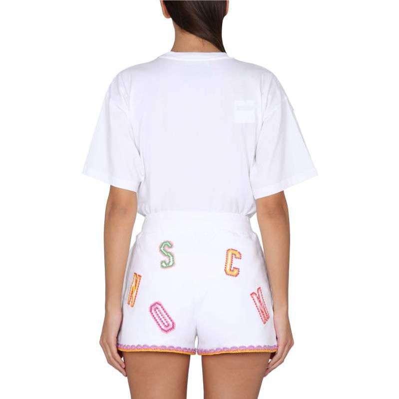 (Women) MOSCHINO SS23  White Logo Embroidered Casual T-Shirt. A0701-0541-2001 圖 4