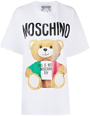 (W) MOSCHINO SS23 白色标志印花短袖圆领T恤。 EV0708-0540-1001 Buy (W) MOSCHINO SS23 白色标志印花短袖圆领T恤。 EV0708-0540-1001