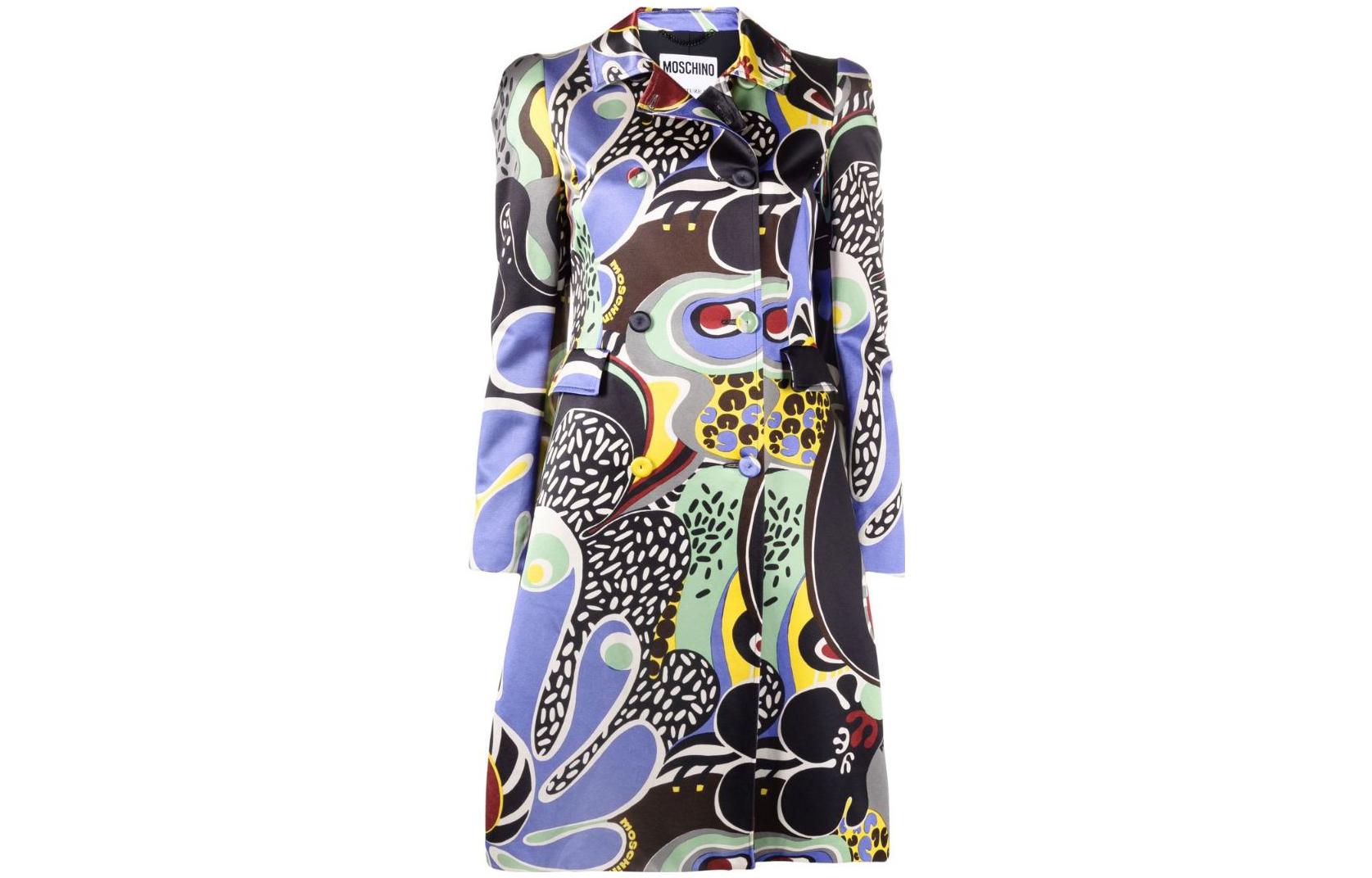 (Women) MOSCHINO SS23 Abstract Floral Print Double-Breasted Coat  Multicolor. J0610-0552-1555 圖 2