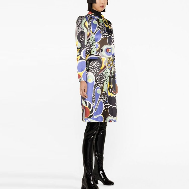 (Women) MOSCHINO SS23 Abstract Floral Print Double-Breasted Coat  Multicolor. J0610-0552-1555 圖 5