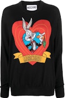 (Women) MOSCHINO SS23 Bugs Bunny Cartoon Print Long Sleeve Sweater Black A0990-1000-1555 (Women) MOSCHINO SS23 Bugs Bunny Cartoon Print Long Sleeve Sweater Black A0990-1000-1555