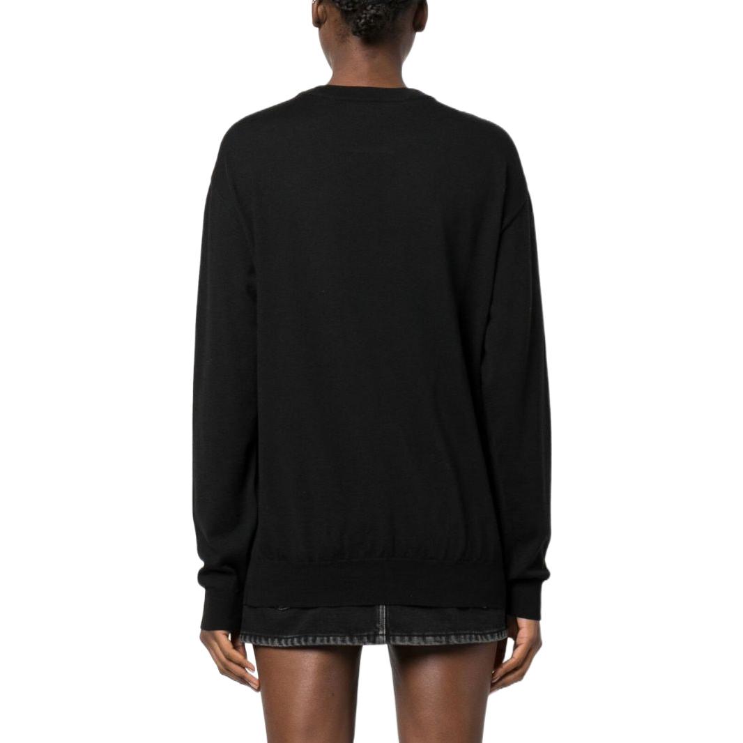 Shop (W) MOSCHINO 2023春夏系列兔巴哥卡通印花長袖毛衣 黑色 A0990-1000-1555