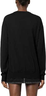 (W) MOSCHINO 2023春夏系列兔巴哥卡通印花長袖毛衣 黑色 A0990-1000-1555 Shop (W) MOSCHINO 2023春夏系列兔巴哥卡通印花長袖毛衣 黑色 A0990-1000-1555