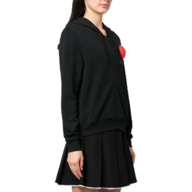 Shop (Women) Moschino SS23 Heart Print Sweatshirt Black J17080428