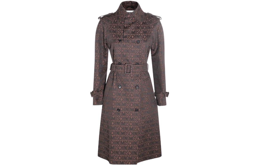 (Women) MOSCHINO SS23 Letter Logo Print Waist-Tie Trench Coat Women’s Brown. A0601-2715-1103 圖 2