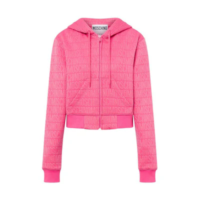 (Women) MOSCHINO SS23 Pink All-Over Print Casual Sweatshirt . A1703-2729-0207