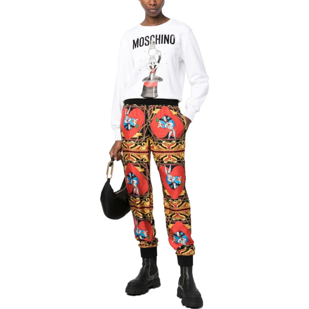 (Women) Moschino SS23 White Long-Sleeve Sweatshirt with Logo & Cartoon Print A1778-1028-1001 圖 3