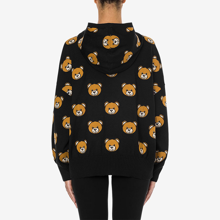 Shop (W) Moschino 小熊黑色羊毛針織連帽毛衣. A090-5550-821A