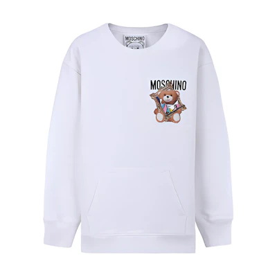 (Women) Moschino Teddy Bear Frame Graphic White Long-Sleeve Sweater - Women’s D-V1717-0427-1001