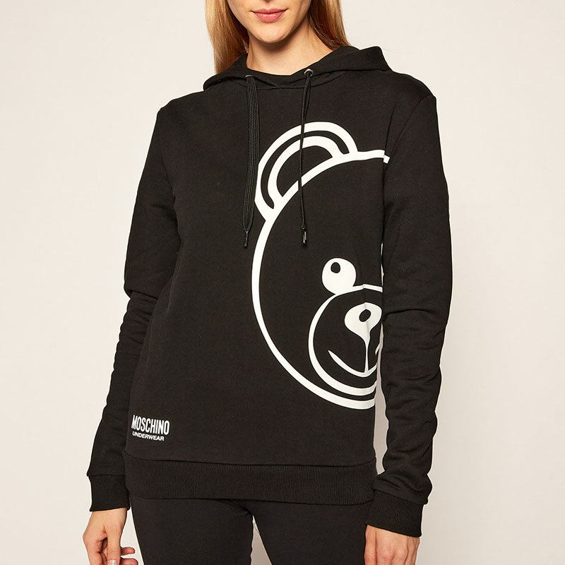 Lookbook (Women) Moschino Teddy Bear Graphic Cartoon Sweatshirt Women’s Black A1732-9011-555