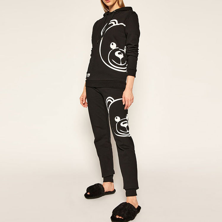 Purchase (Women) Moschino Teddy Bear Graphic Cartoon Sweatshirt Women’s Black A1732-9011-555