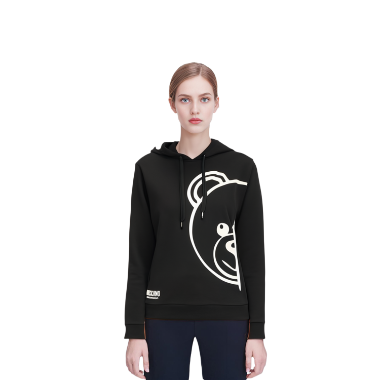 Cheap (Women) Moschino Teddy Bear Graphic Cartoon Sweatshirt Women’s Black A1732-9011-555