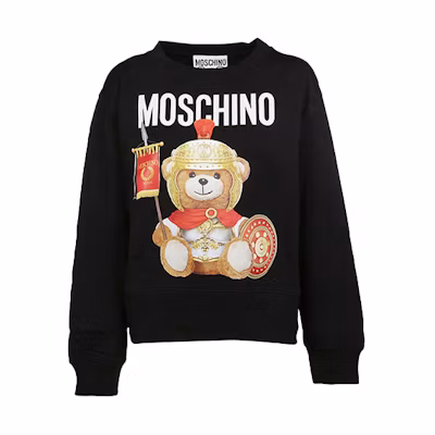 (Women) MOSCHINO Teddy Bear Print Casual Crewneck Sweatshirt - Black 1702-5527-V2555