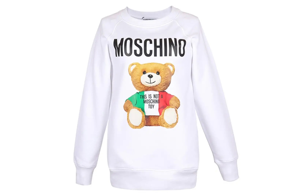 (Women) Moschino Teddy Bear Print Pullover Sweatshirt White A1710-0527-1001