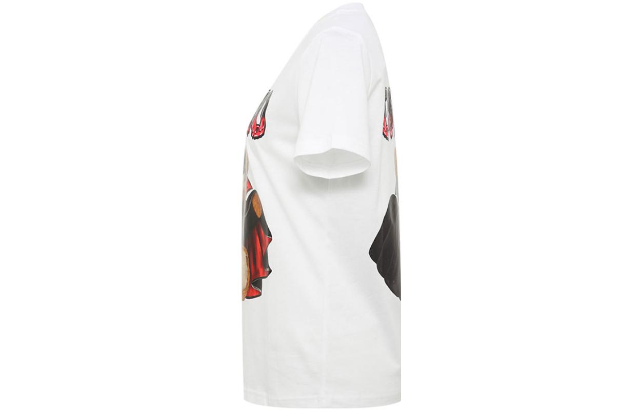 Shop (W) 모스키노 테디베어 프린트 화이트 반팔 티셔츠 캐주얼 티 A0712-0540-1001