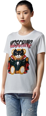 (W) 모스키노 테디베어 프린트 화이트 반팔 티셔츠 캐주얼 티 A0712-0540-1001 Purchase (W) 모스키노 테디베어 프린트 화이트 반팔 티셔츠 캐주얼 티 A0712-0540-1001