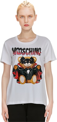 (W) 모스키노 테디베어 프린트 화이트 반팔 티셔츠 캐주얼 티 A0712-0540-1001 Sizing (W) 모스키노 테디베어 프린트 화이트 반팔 티셔츠 캐주얼 티 A0712-0540-1001