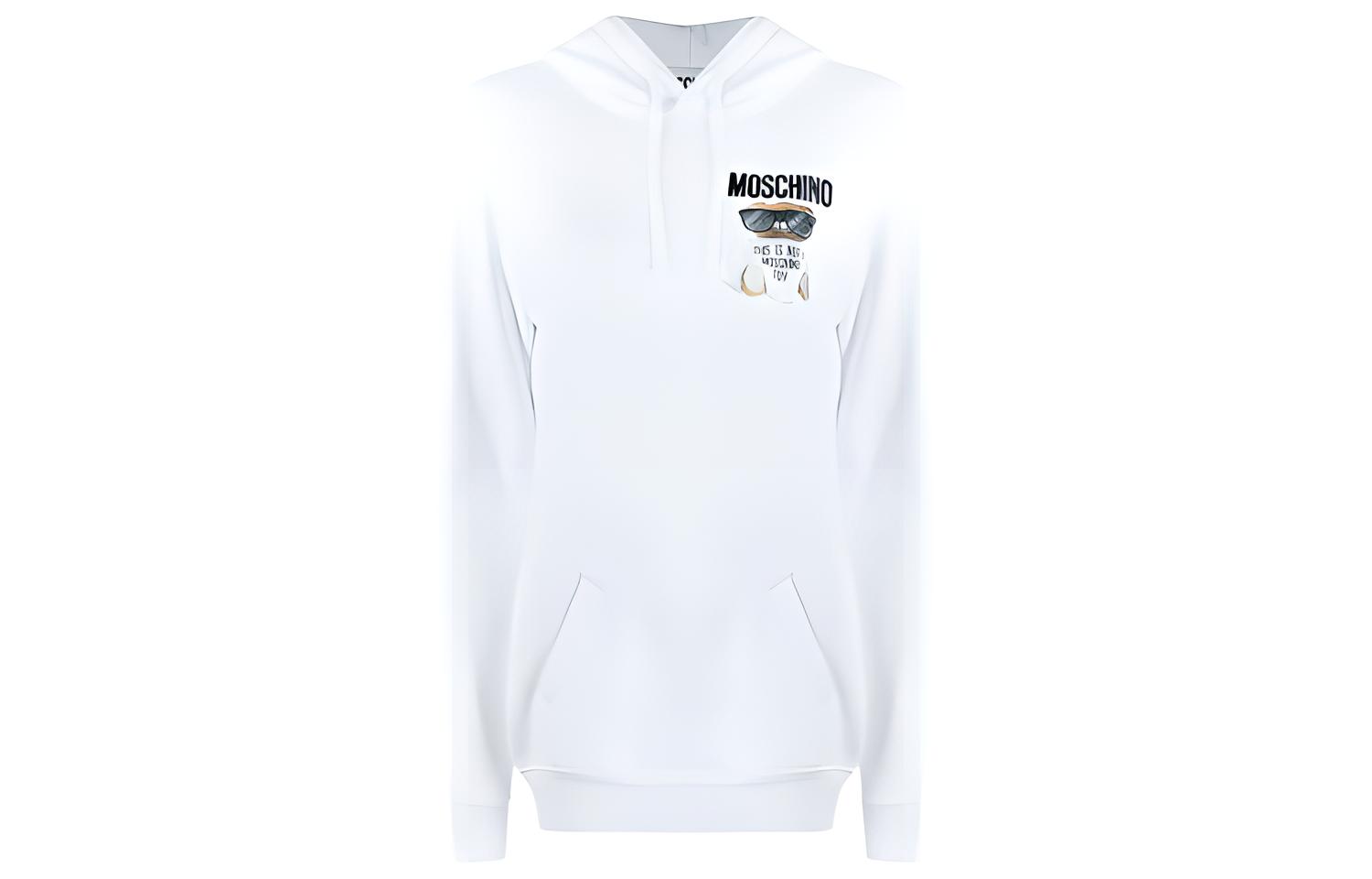 (Women) Moschino Teddy Logo Embroidered Cartoon Sweatshirt White V1709-5527-1001