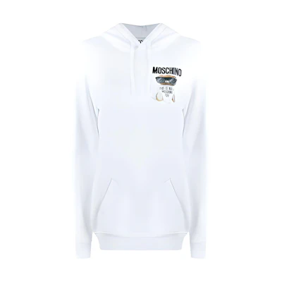 (Women) Moschino Teddy Logo Embroidered Cartoon Sweatshirt White V1709-5527-1001