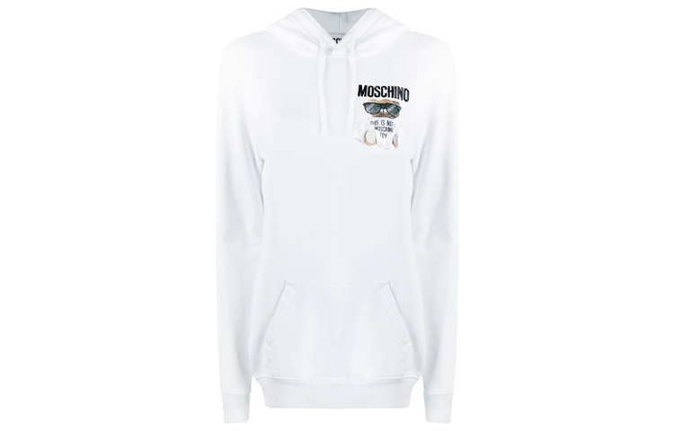 Order (Women) Moschino Teddy Logo Embroidered Cartoon Sweatshirt White V1709-5527-1001