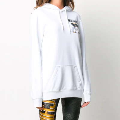 (Women) Moschino Teddy Logo Embroidered Cartoon Sweatshirt White V1709-5527-1001 Shop (Women) Moschino Teddy Logo Embroidered Cartoon Sweatshirt White V1709-5527-1001