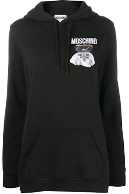 (Women) Moschino Teddy Logo Embroidered Hoodie Black V1709-5527-1555 Buy (Women) Moschino Teddy Logo Embroidered Hoodie Black V1709-5527-1555