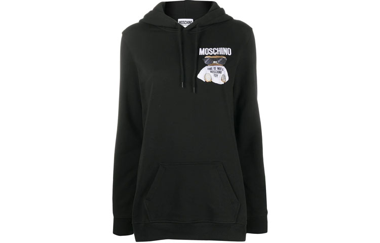 Order (Women) Moschino Teddy Logo Embroidered Hoodie Black V1709-5527-1555