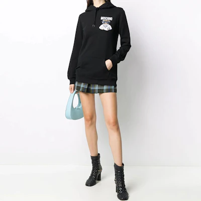 (Women) Moschino Teddy Logo Embroidered Hoodie Black V1709-5527-1555 Shop (Women) Moschino Teddy Logo Embroidered Hoodie Black V1709-5527-1555