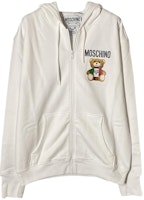 (Women) MOSCHINO Teddy Series Cartoon Bear Logo Hoodie Jacket White EV1709-0527-1001 (Women) MOSCHINO Teddy Series Cartoon Bear Logo Hoodie Jacket White EV1709-0527-1001