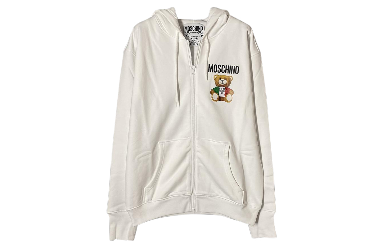 Order (W) MOSCHINO 泰迪熊卡通標誌連帽外套 白色 EV1709-0527-1001
