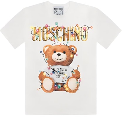 (W) モスキーノ テディシリーズ カラフル電球ベアプリント オーバーサイズTシャツ 白 レディース 0799-4040-1002 Order (W) モスキーノ テディシリーズ カラフル電球ベアプリント オーバーサイズTシャツ 白 レディース 0799-4040-1002