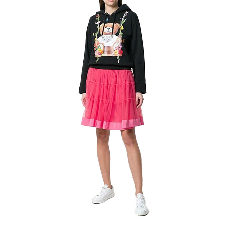 Lookbook (W) MOSCHINO 玩具熊花卉连帽衫 黑色 DV1703-0427-1555