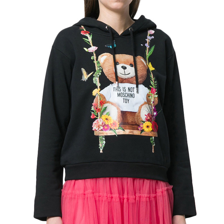 Shop (W) MOSCHINO 玩具熊花卉连帽衫 黑色 DV1703-0427-1555