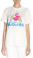 Shop (W) MOSCHINO 獨角獸印花棉質寬鬆T恤 女款 白色 3XA0774-9140-1002