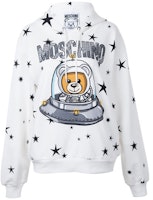 (Women) MOSCHINO White Hoodie Casual Star Space Bear Design. DV1702-5427-1002 (Women) MOSCHINO White Hoodie Casual Star Space Bear Design. DV1702-5427-1002