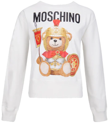 (Women) Moschino White Pullover Hoodie Long Sleeve Sweatshirt EV1702-5527-2002-912 Order (Women) Moschino White Pullover Hoodie Long Sleeve Sweatshirt EV1702-5527-2002-912