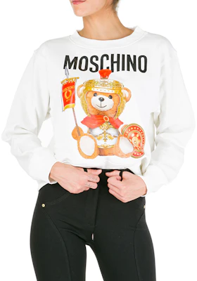 (Women) Moschino White Pullover Hoodie Long Sleeve Sweatshirt EV1702-5527-2002-912 Purchase (Women) Moschino White Pullover Hoodie Long Sleeve Sweatshirt EV1702-5527-2002-912