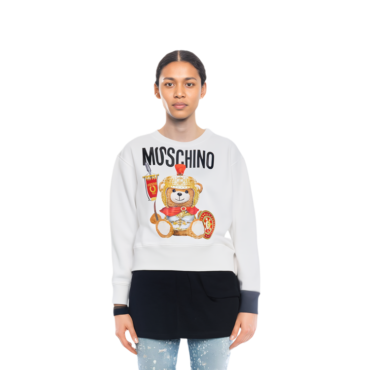 Details for (Women) Moschino White Pullover Hoodie Long Sleeve Sweatshirt EV1702-5527-2002-912