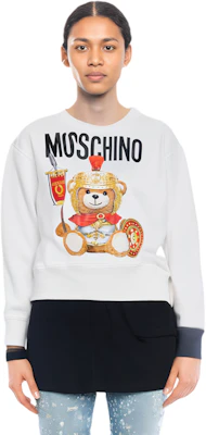 (Women) Moschino White Pullover Hoodie Long Sleeve Sweatshirt EV1702-5527-2002-912 Details for (Women) Moschino White Pullover Hoodie Long Sleeve Sweatshirt EV1702-5527-2002-912