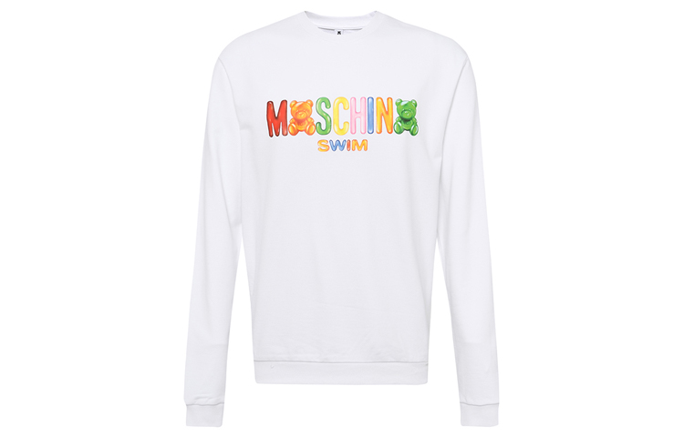 Order (Women) Moschino White Pullover Sweatshirt with Printed Logo Teddy Bear Design A1701-2318-0001